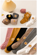 Baby and Toddler Girls' 3D Flower Ribbed Stockings
