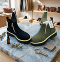 Women's Suede Round-Toe Ankle Boots with a Side Zipper