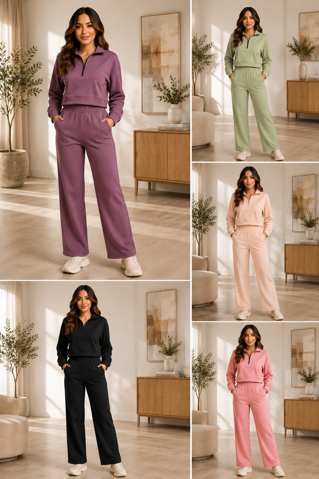 Pinspark Half Zip Sweatsuit Matching Set