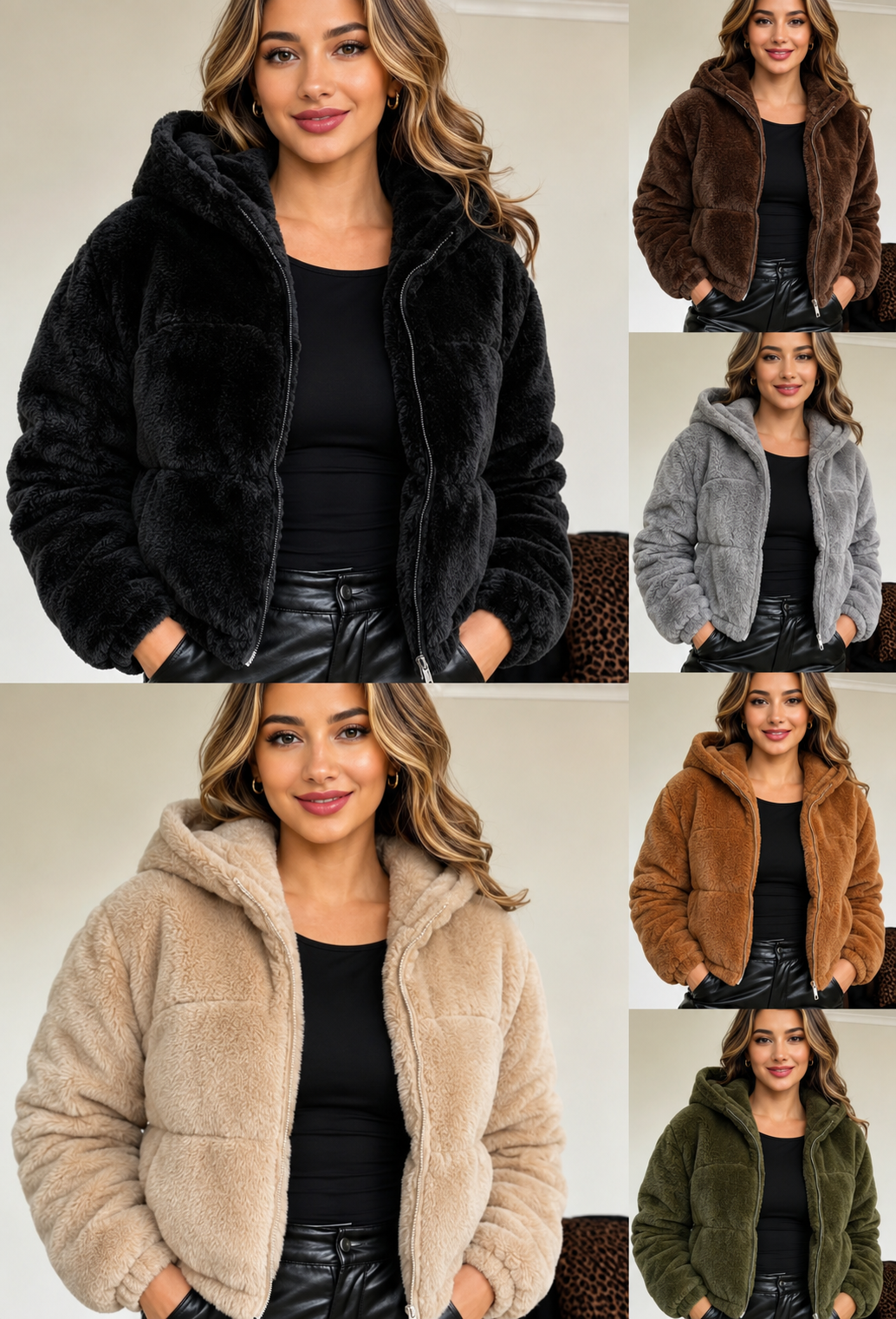 Faux Fur Hooded Jacket