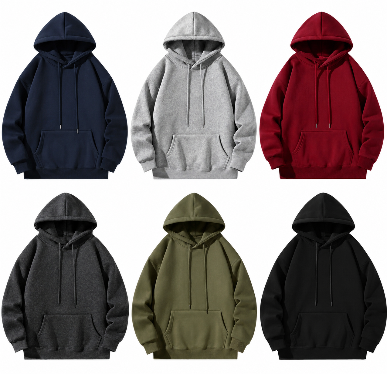 Plain Heavy Fleece Drop-Shoulder Hoodie