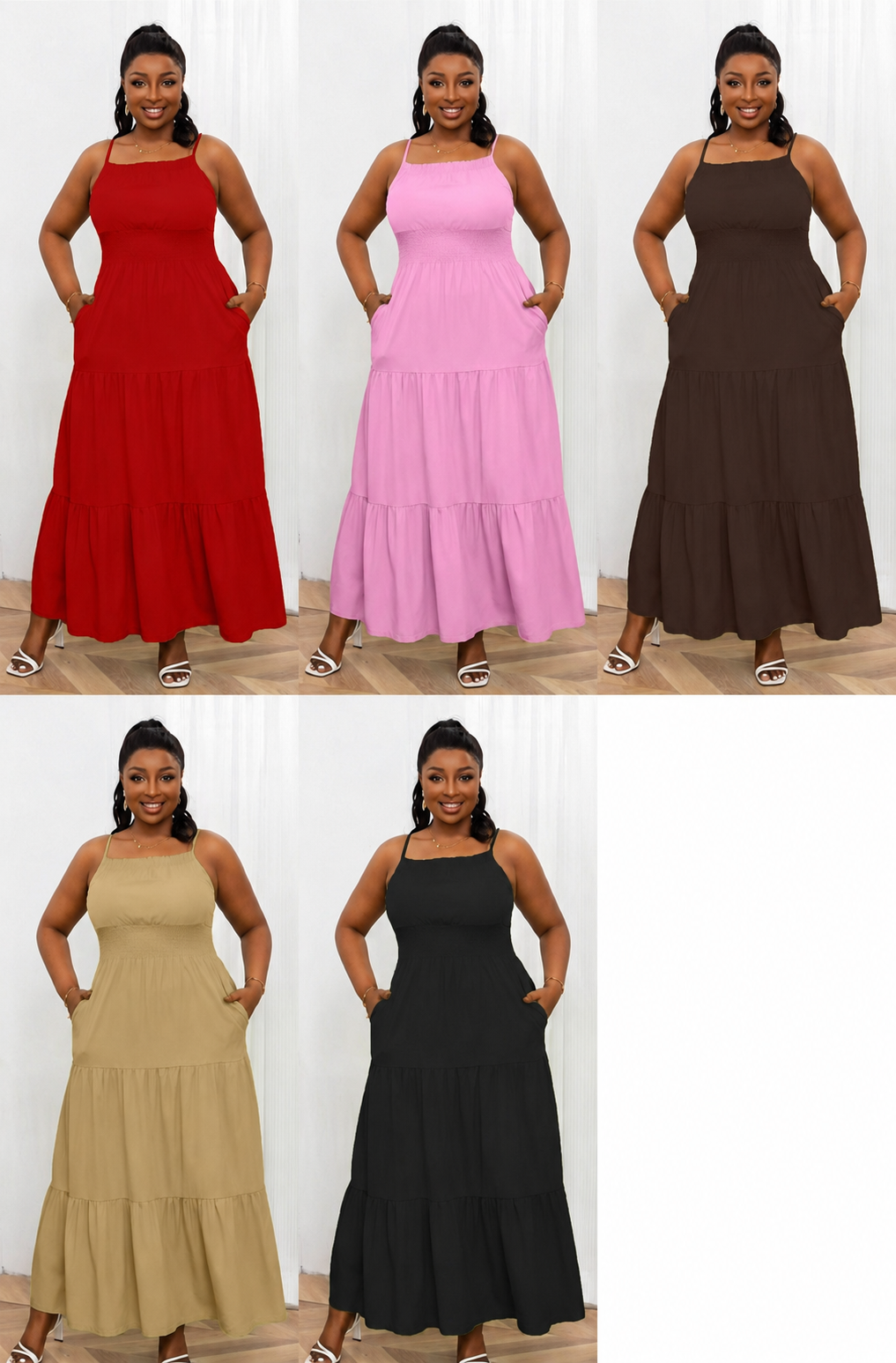 Smocked Tiered Cami Maxi Dress