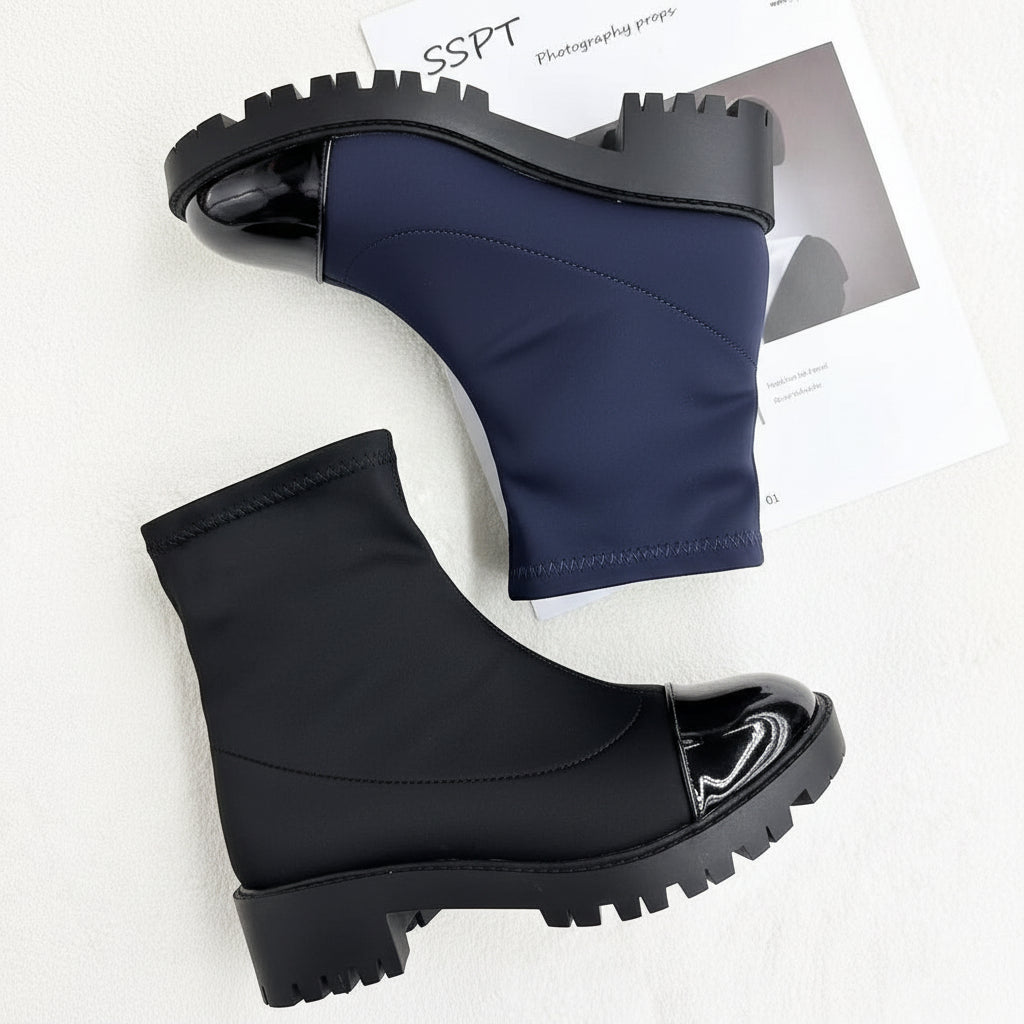 Chunky Lug Sole Stretch Boots